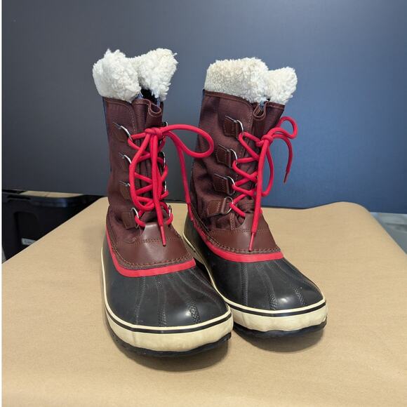 Sorel Winter Carnival Snow Boots Waterproof Maroon Red Burgundy Womens 10 Ski - Picture 4 of 9